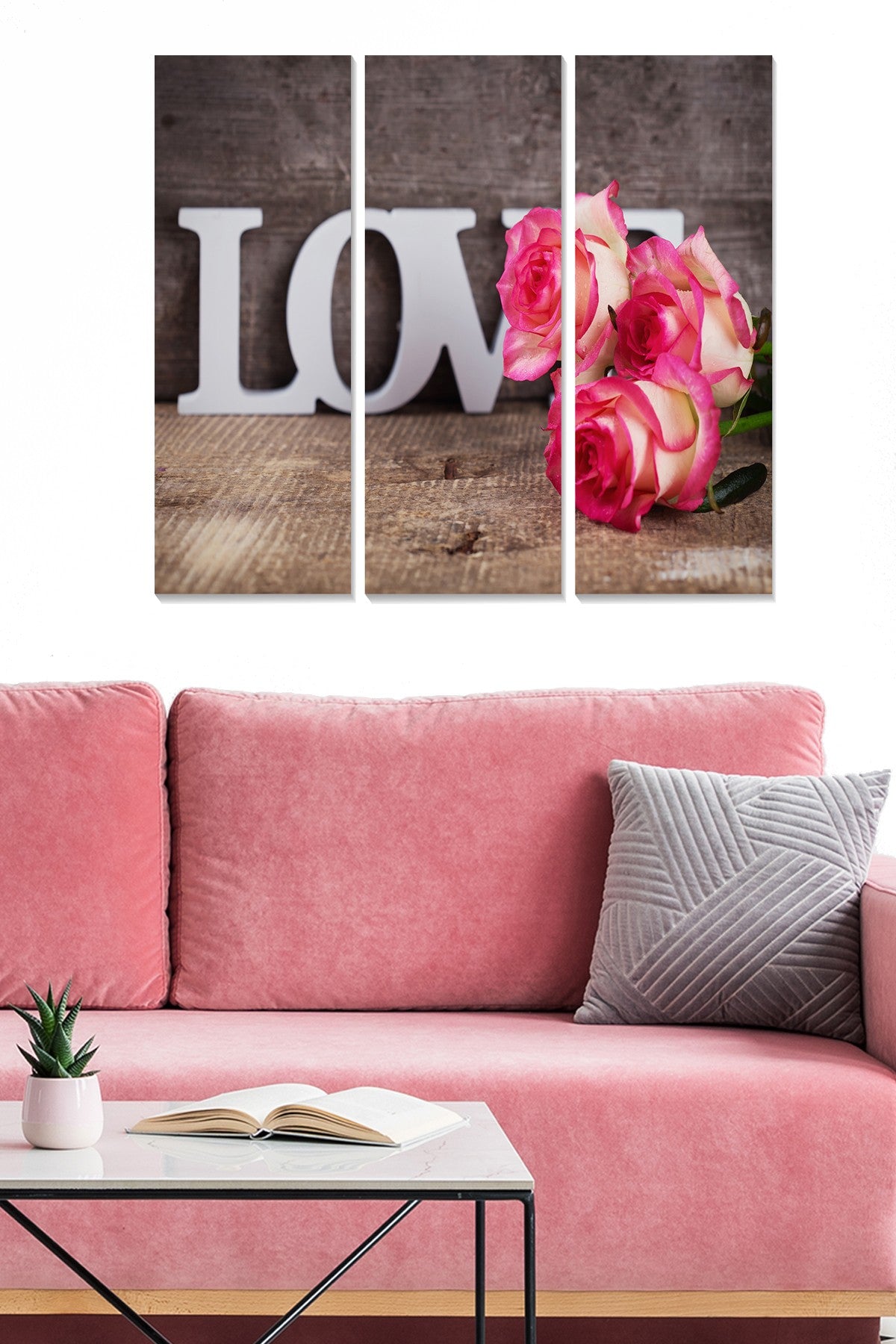 Quadro Decorativo em MDF Multicolor (Conjunto 3 Peças) – 70 x 50 cm total, 20 x 50 cm cada