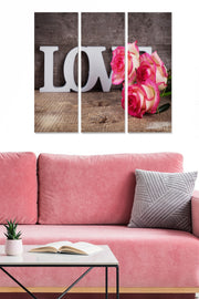 Quadro Decorativo em MDF Multicolor (Conjunto 3 Peças) – 70 x 50 cm total, 20 x 50 cm cada