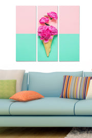 Quadro Decorativo em MDF Multicolor – Conjunto de 3 Peças, 70 x 50 cm (Total), Espessura 3 mm