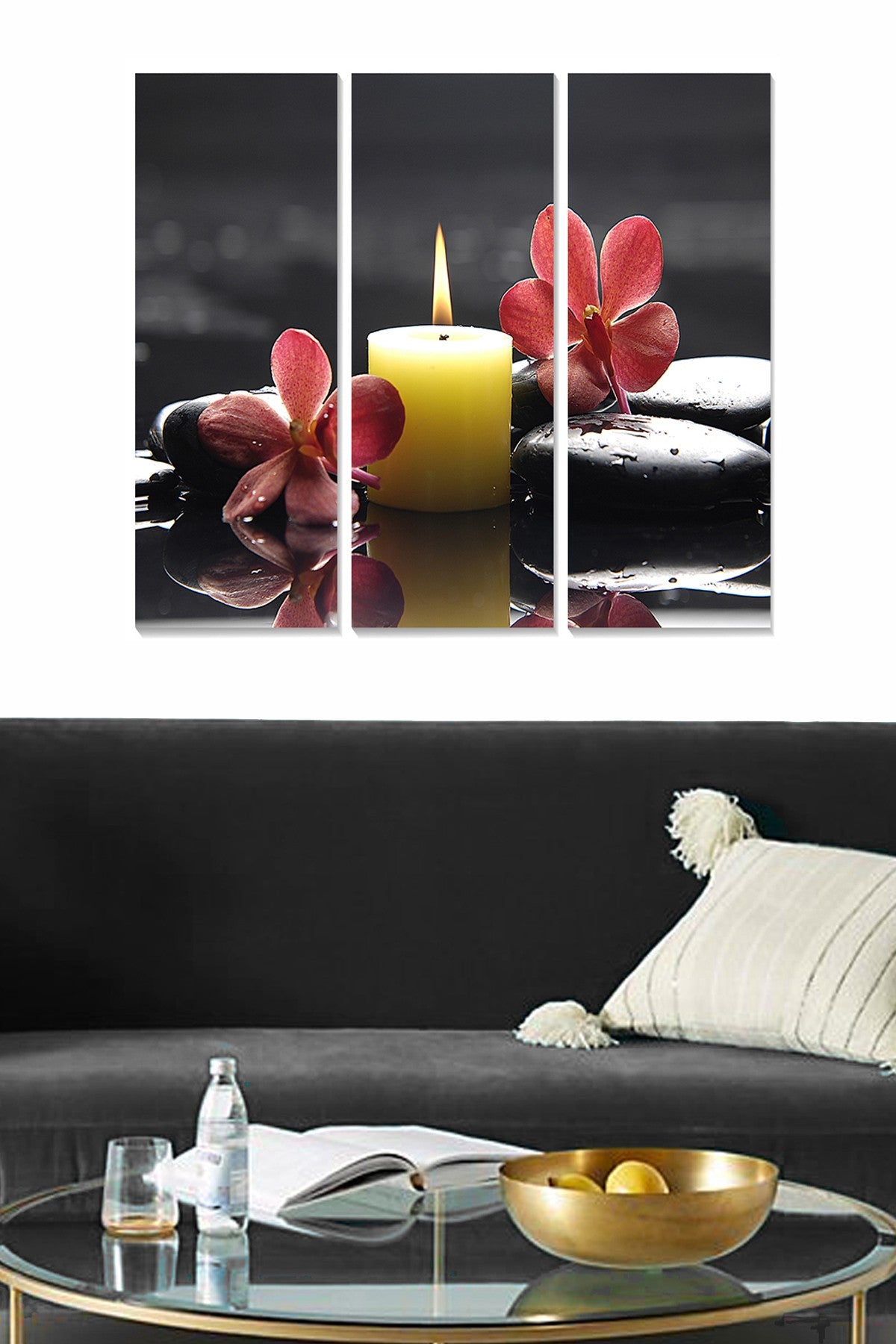 Quadro Decorativo em MDF Multicolor — Conjunto 3 Peças (20x50 cm cada, total 70x50 cm), 100% MDF 3 mm