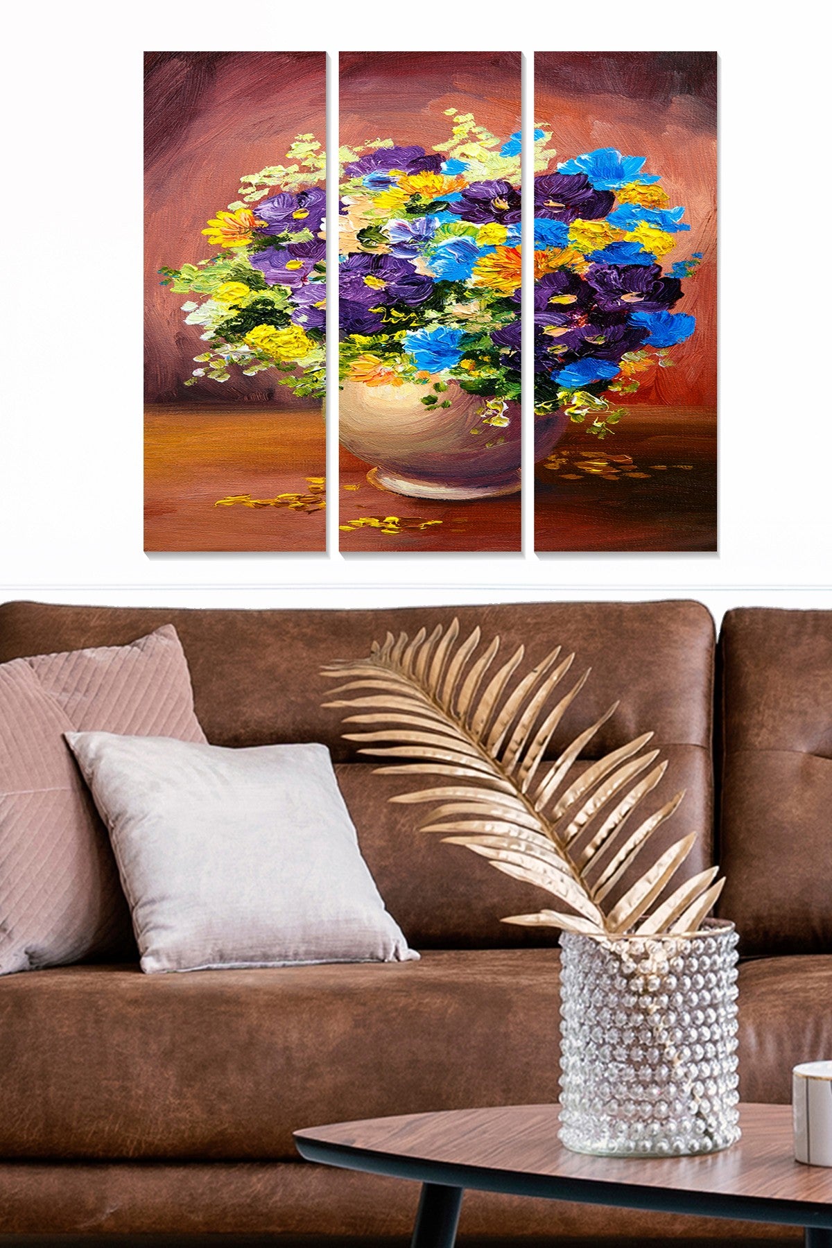 Quadro Decorativo em MDF Multicolor (Tríptico 3 Peças) – 20x50 cm cada, total 70x50 cm, espessura 3 mm – Modelo MDF6572531