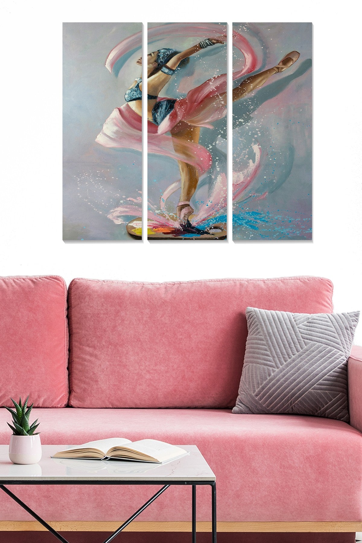 Quadro Decorativo em MDF Multicolor (Conjunto de 3) – 70x50 cm Total, 20x50 cm cada, 3 mm de espessura