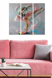 Quadro Decorativo em MDF Multicolor (Conjunto de 3) – 70x50 cm Total, 20x50 cm cada, 3 mm de espessura