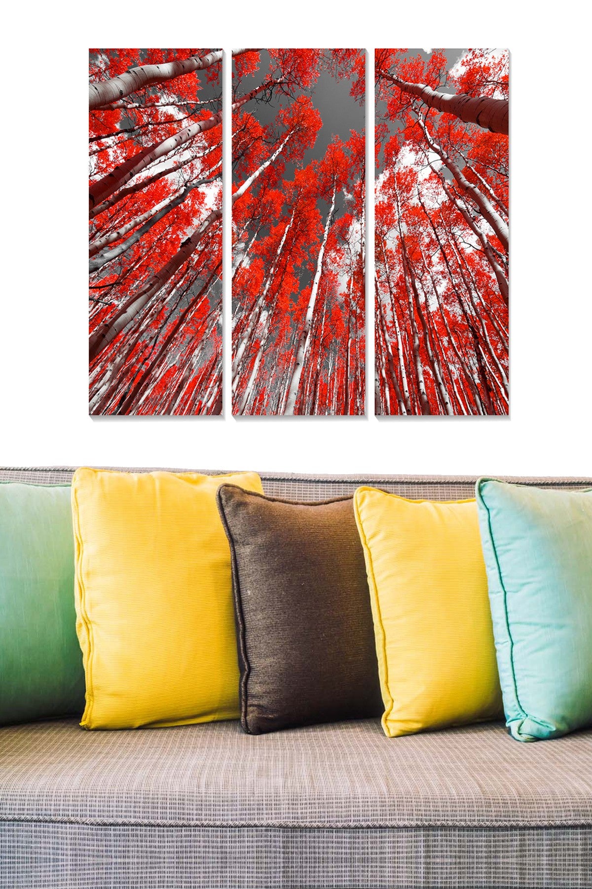 Conjunto de 3 Quadros Decorativos em MDF Multicolor – 20 x 50 cm cada (Total 70 x 50 cm), Espessura 3 mm