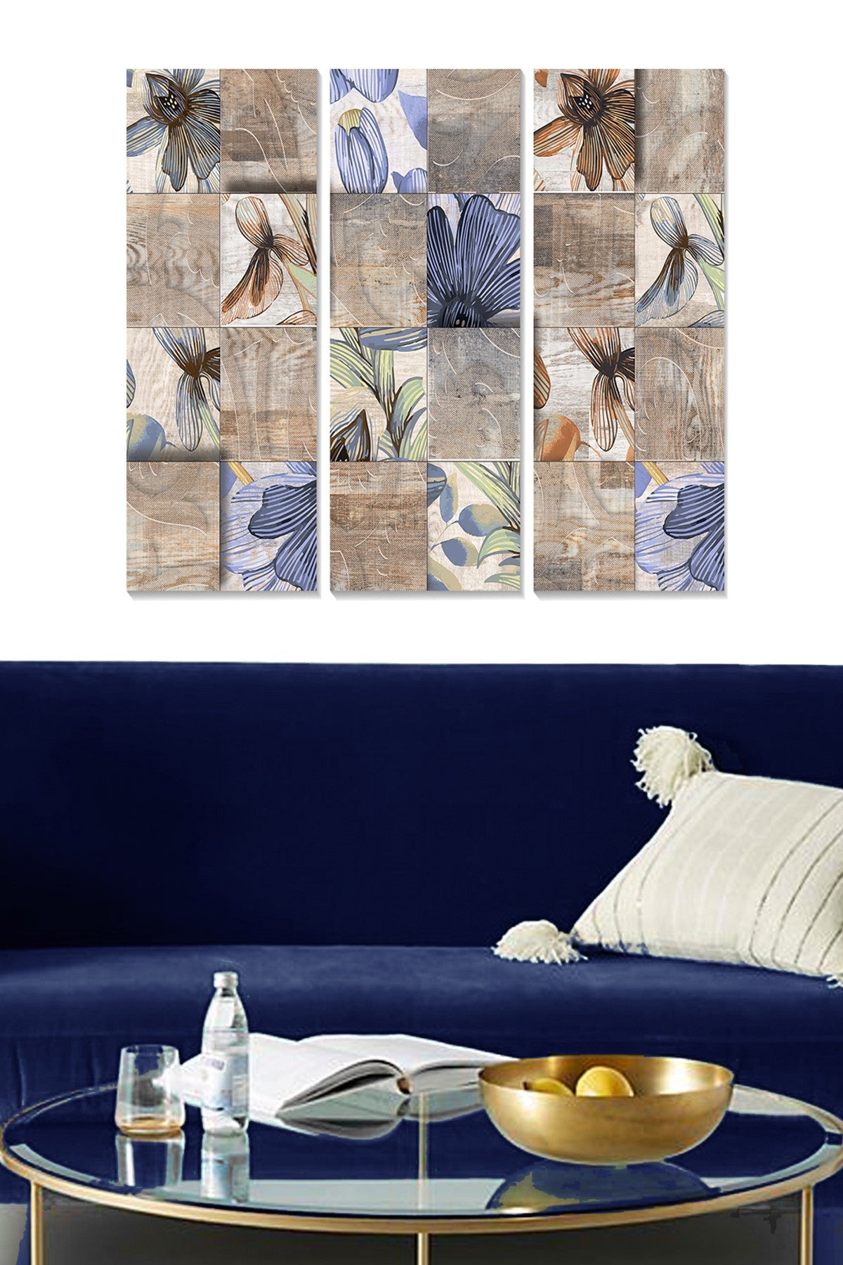 Quadro Decorativo em MDF Multicolor – Conjunto 3 Peças, 70x50 cm (3x 20x50 cm), 3 mm