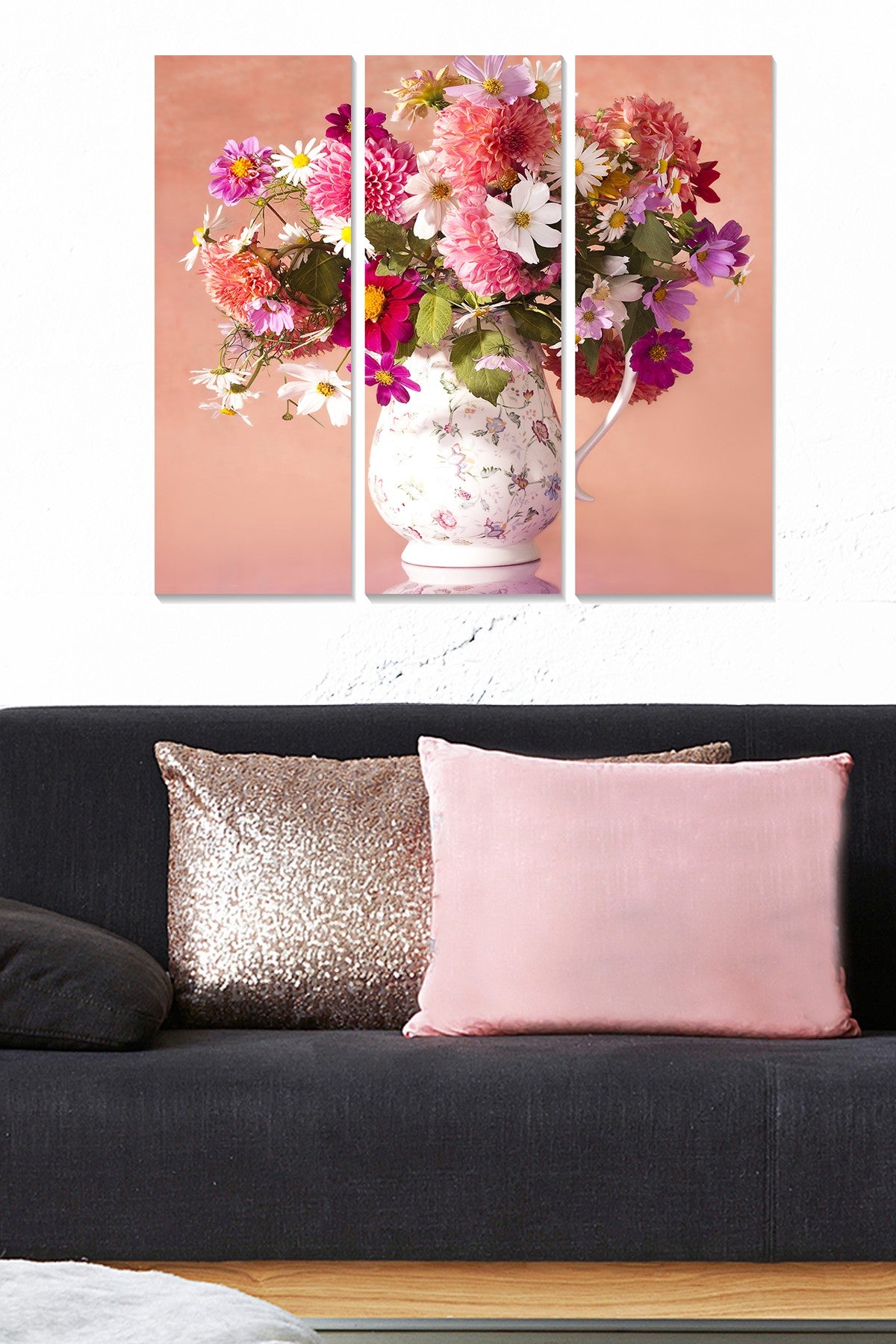 Quadro Decorativo em MDF Multicolor (Conjunto 3 Peças) — Total 70x50 cm, Peças 20x50 cm, MDF 3 mm