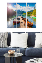 Conjunto de Quadros Decorativos em MDF Multicolor (3 Peças) – 20 x 50 cm cada, Total 70 x 50 cm – Espessura 3 mm