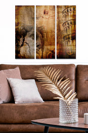 Conjunto de Quadros Decorativos em MDF Multicolor (3 Peças) — 20x50 cm cada, Tamanho Total 70x50 cm, MDF 3 mm