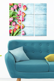 Quadro Decorativo em MDF (Conjunto de 3 Peças), Multicolor, 20 x 50 cm cada, Total 70 x 50 cm, Espessura 3 mm