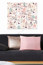 Quadro Decorativo em MDF Multicolor – 3 Peças (20x50 cm cada), Tamanho Total 70x50 cm, Espessura 3 mm