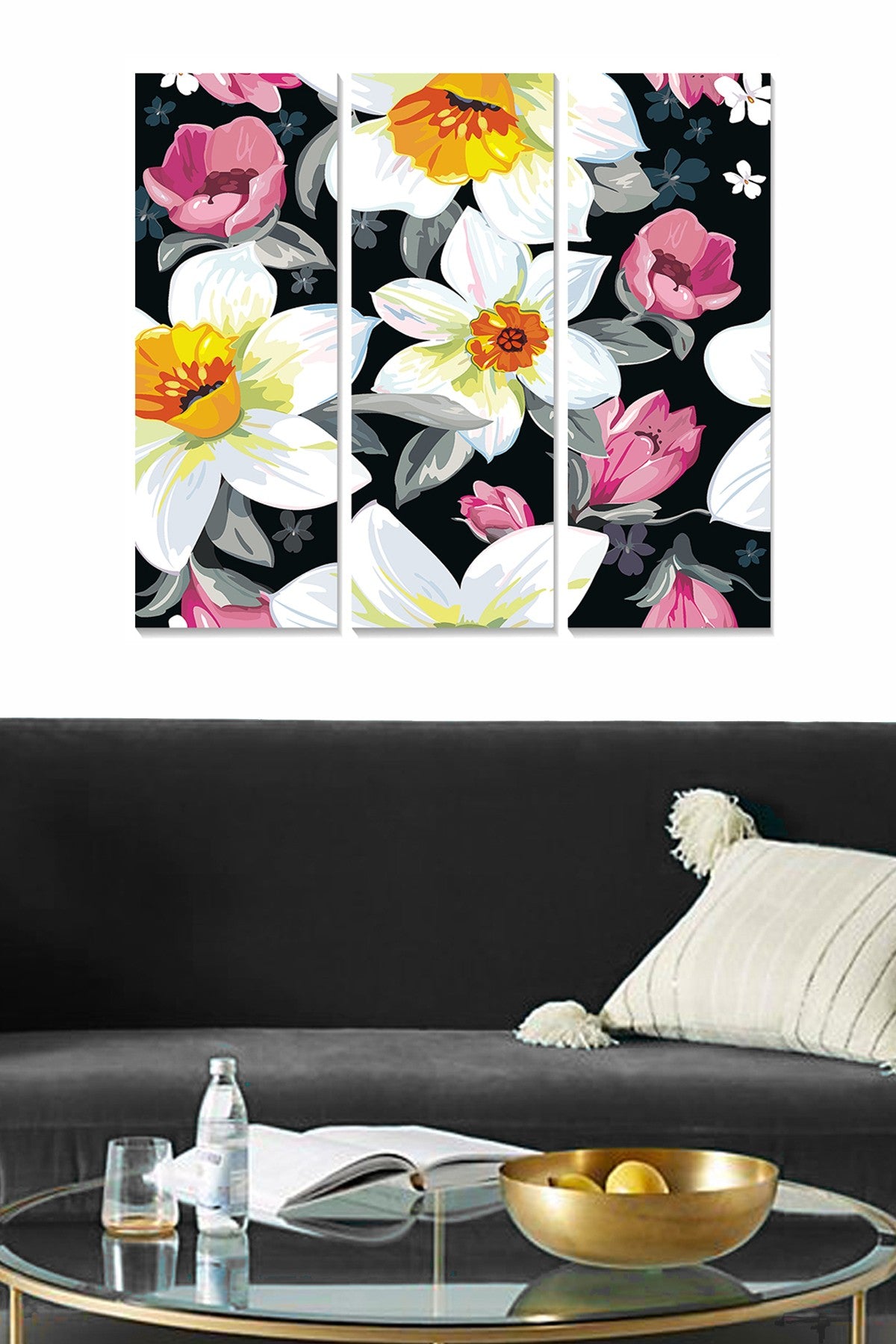 Quadro Decorativo em MDF Multicolor – Conjunto de 3 Peças (20x50 cm cada | 70x50 cm total | 3 mm)