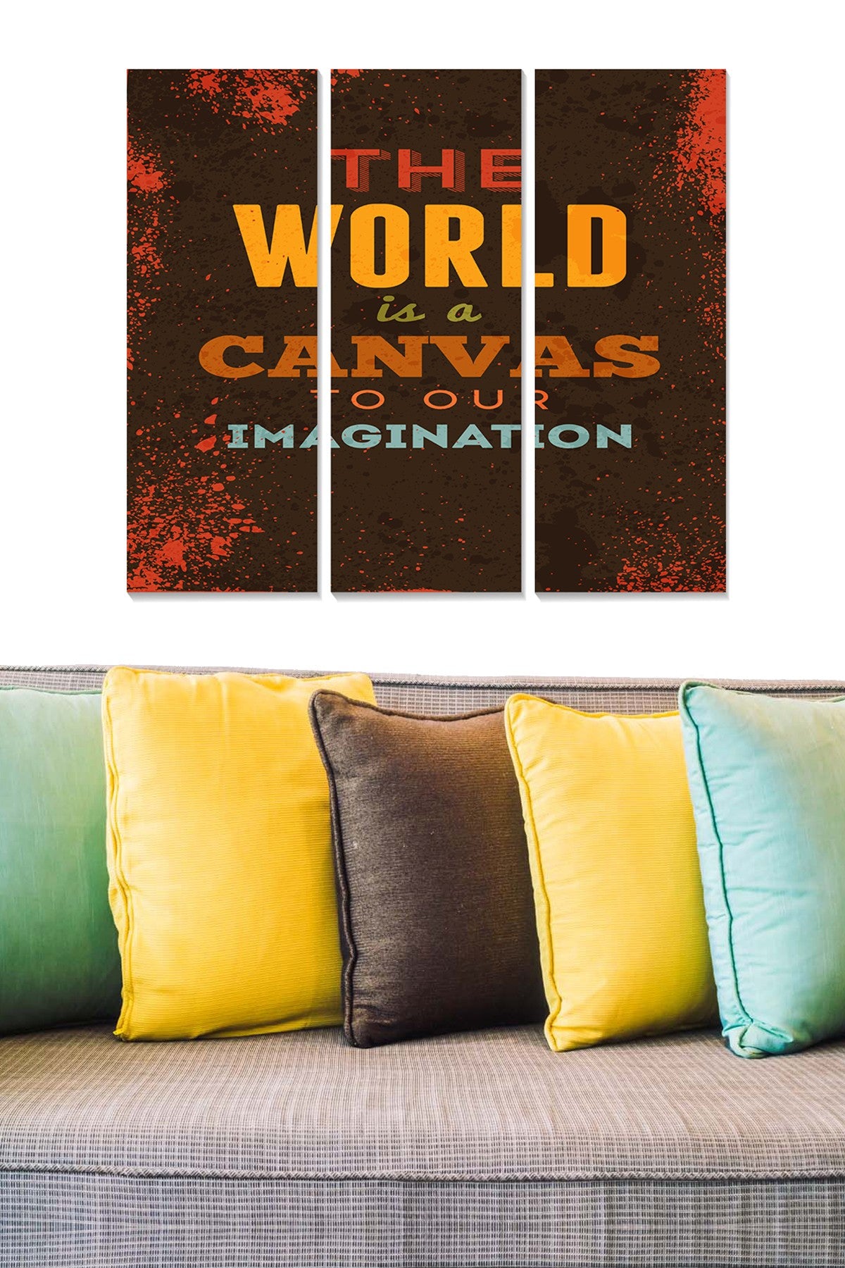 Conjunto de Quadros Decorativos em MDF Multicolor (3 Peças) – 70 x 50 cm, 3 mm