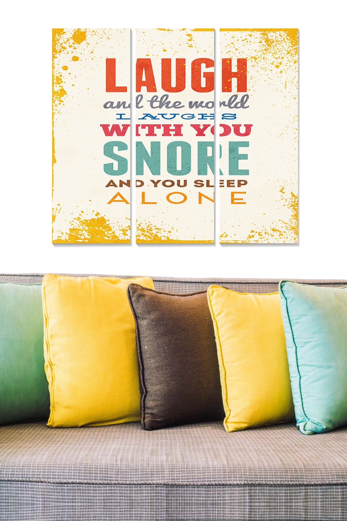 Quadro Decorativo em MDF Multicolor — Conjunto de 3 Peças (20 x 50 cm cada, total 70 x 50 cm, 3 mm)