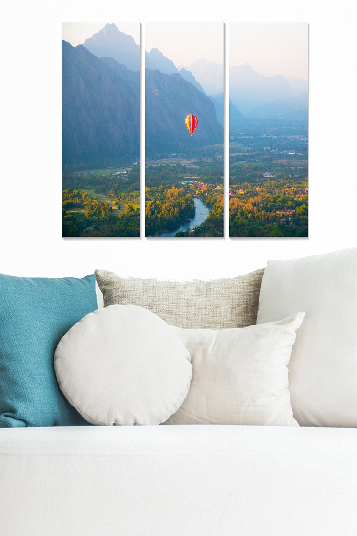 Quadro Decorativo em MDF Multicolor – Conjunto 3 Peças, 70x50 cm (total), 20x50 cm cada, 3 mm