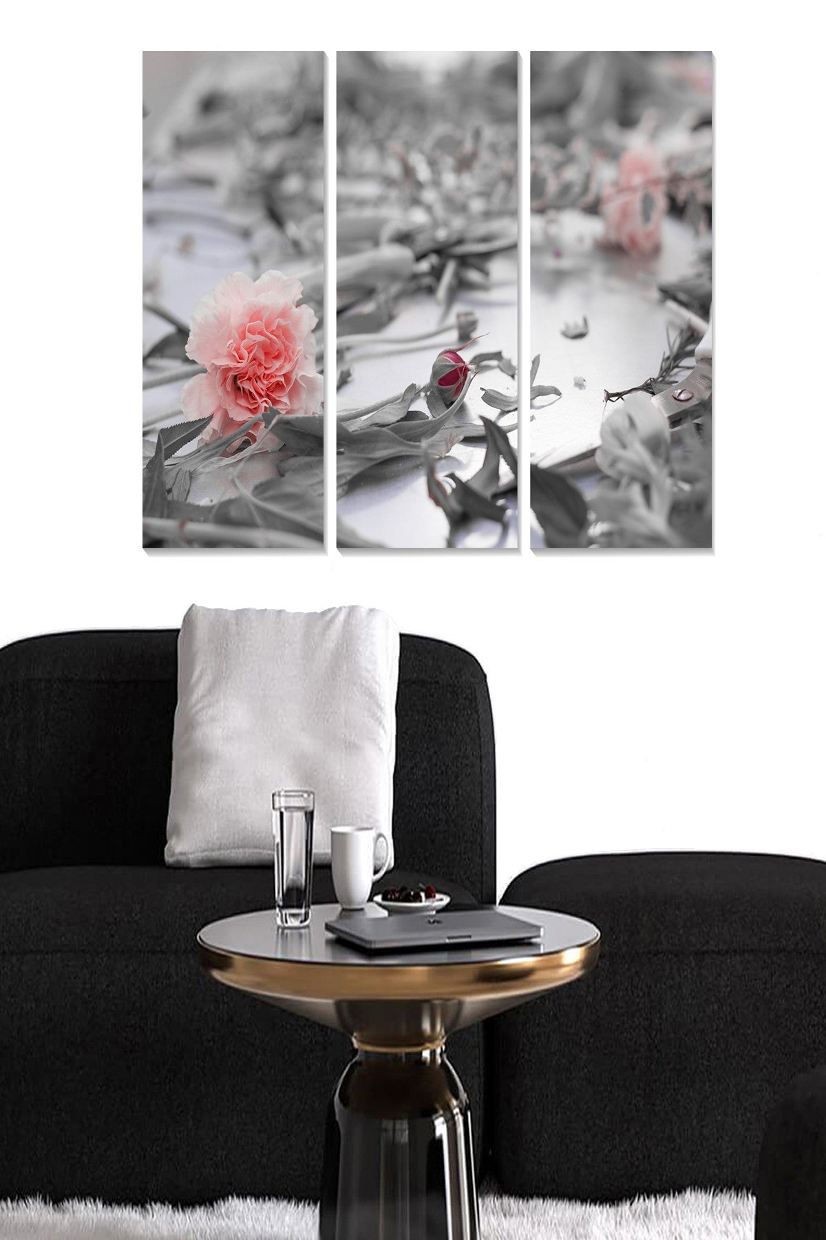 Tríptico Decorativo em MDF (3 Peças) – Multicolor – 70 x 50 cm