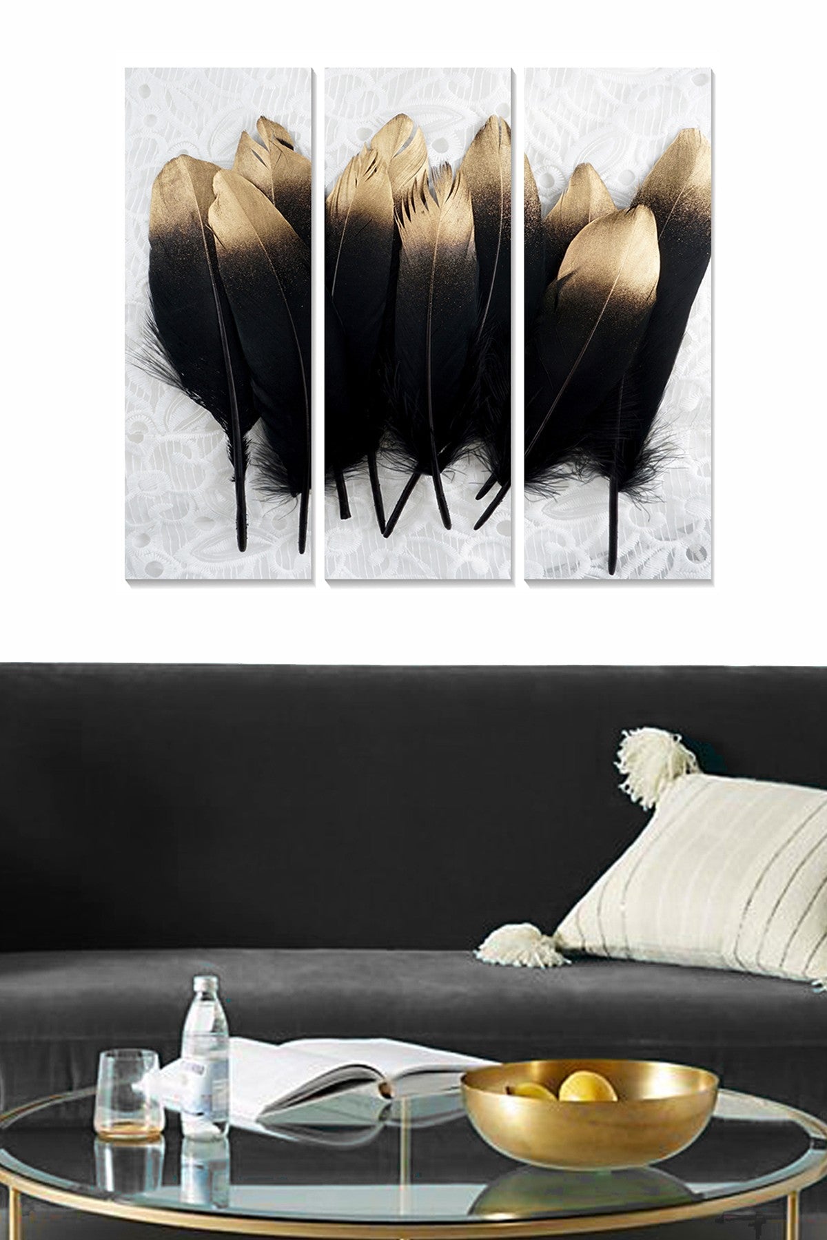 Conjunto de Quadros Decorativos em MDF Multicolor (3 Peças) – 20x50 cm cada, 70x50 cm total, MDF 3 mm