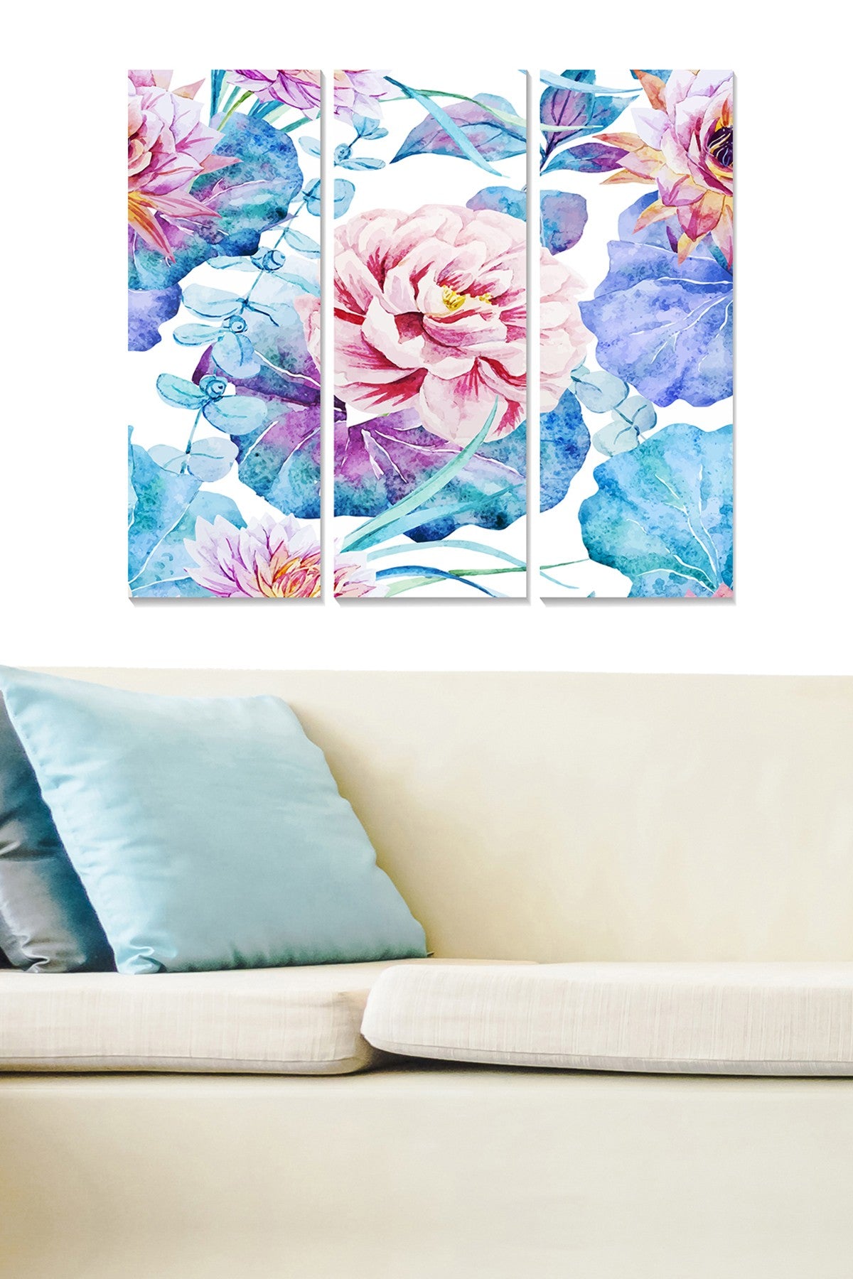 Conjunto de Quadros Decorativos em MDF Multicolor (3 Peças) – 20x50 cm cada, Total 70x50 cm, 3 mm de espessura