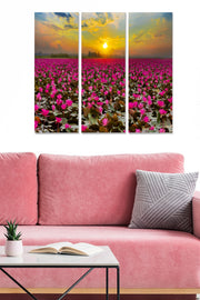 Quadro Decorativo em MDF Multicolor – Conjunto de 3 Peças (20x50 cm cada, total 70x50 cm, espessura 3 mm)