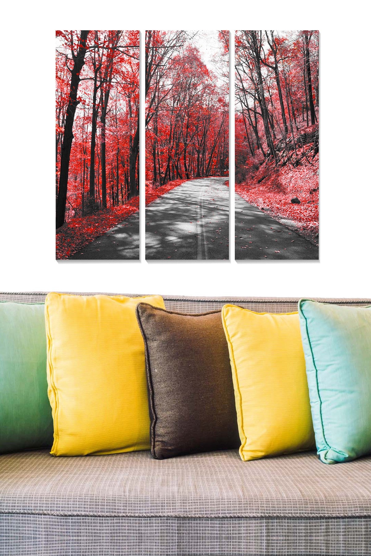 Quadro Decorativo em MDF (3 Peças) Multicolor 20x50 cm cada, Total 70x50 cm, Espessura 3 mm - MDF7188423