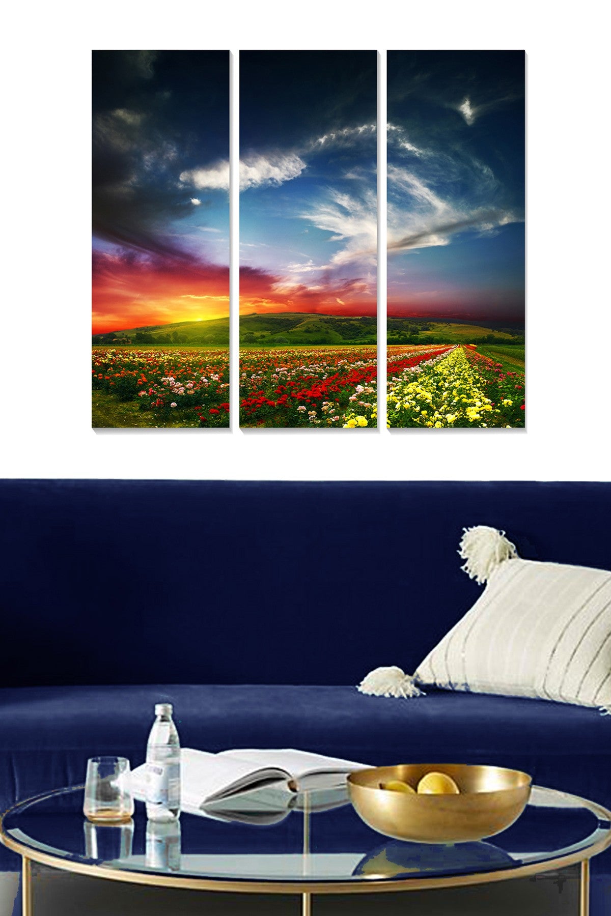 Conjunto de Quadros Decorativos em MDF Multicolor (3 Peças) – 70x50 cm total, 3 mm – MDF72417268