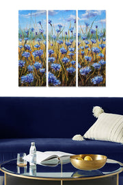 Tríptico Decorativo em MDF Multicolor — 3 Peças (20x50 cm cada), Total 70x50 cm