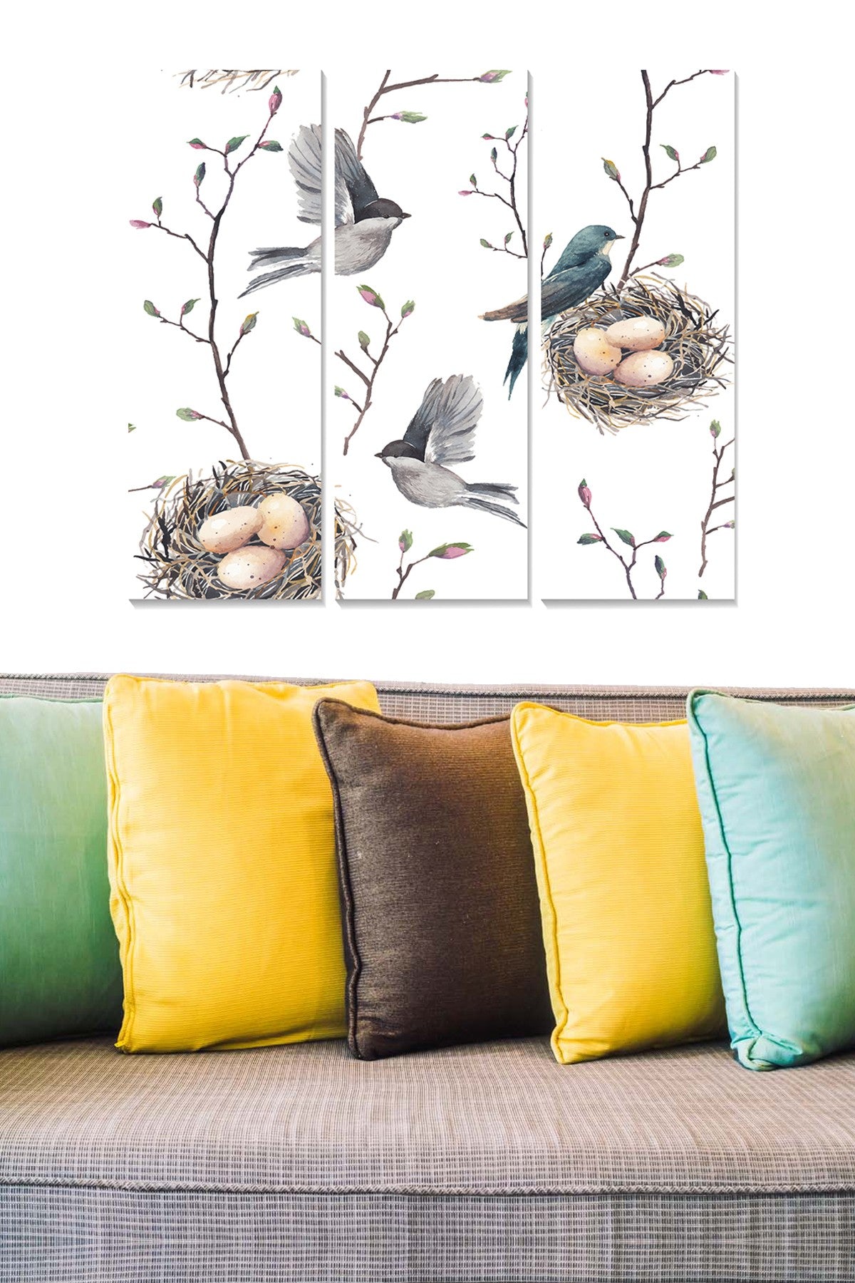 Quadro Decorativo em MDF Multicolor (Conjunto de 3 Peças) 70 x 50 cm, espessura 3 mm