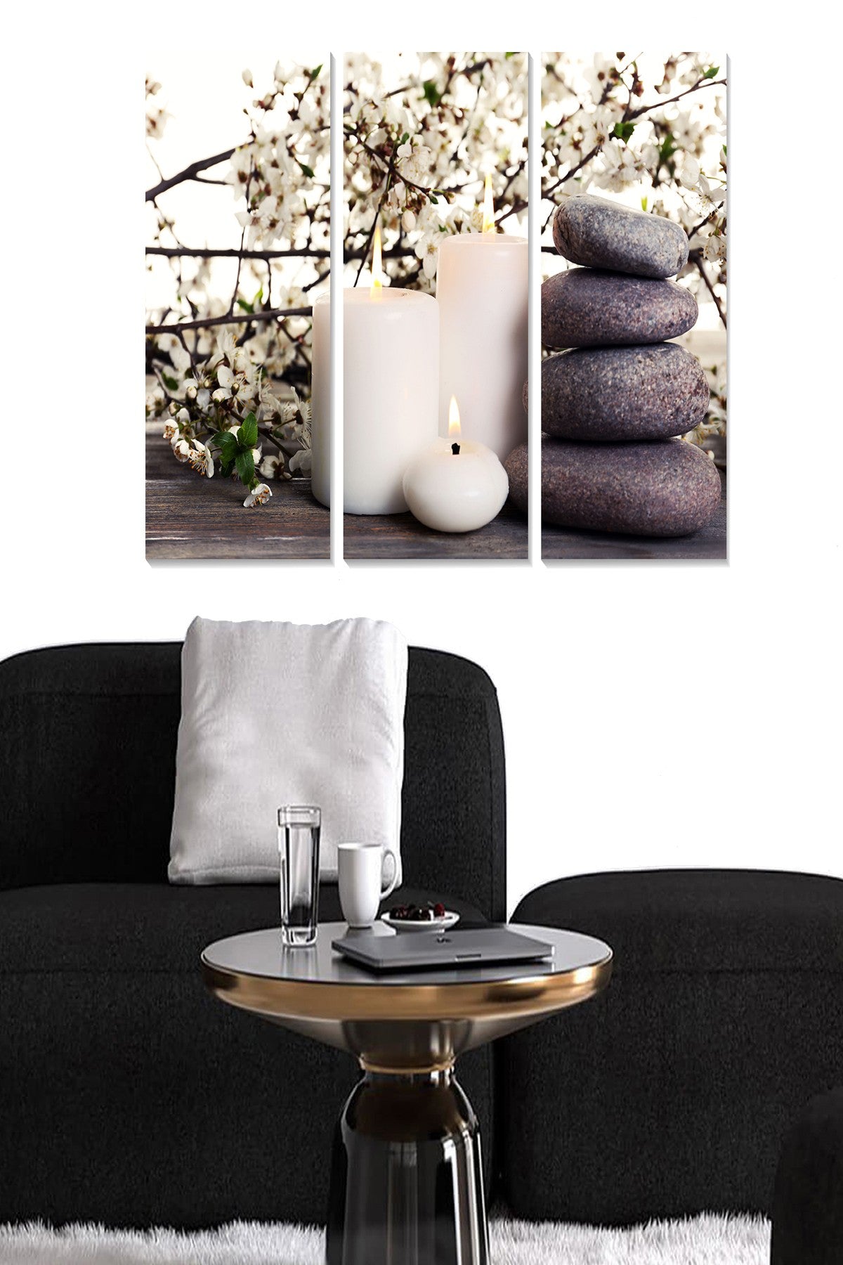 Quadro Decorativo em MDF Multicolor – Conjunto de 3 Peças (20x50 cm cada, total 70x50 cm, espessura 3 mm)