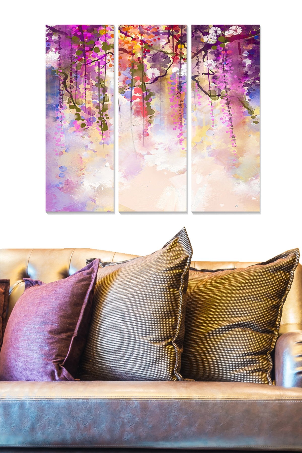Quadro Decorativo em MDF Multicolor (3 Peças) 20x50 cm cada, Total 70x50 cm – MDF73648381 | 553BNC3502
