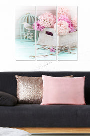 Conjunto de 3 Quadros Decorativos em MDF Multicolor – 70 x 50 cm (cada 20 x 50 cm, 3 mm)