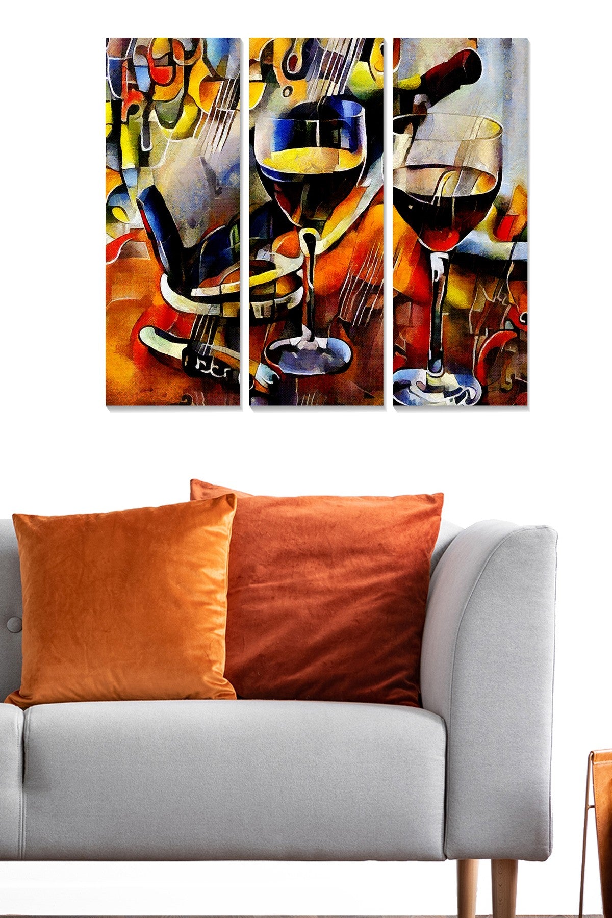 Quadros Decorativos em MDF Multicolor, Conjunto de 3, 70 x 50 cm (20 x 50 cm cada), Espessura 3 mm