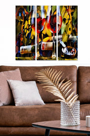 Quadro Decorativo em MDF Multicolor (3 Peças) – 70x50 cm, Espessura 3 mm