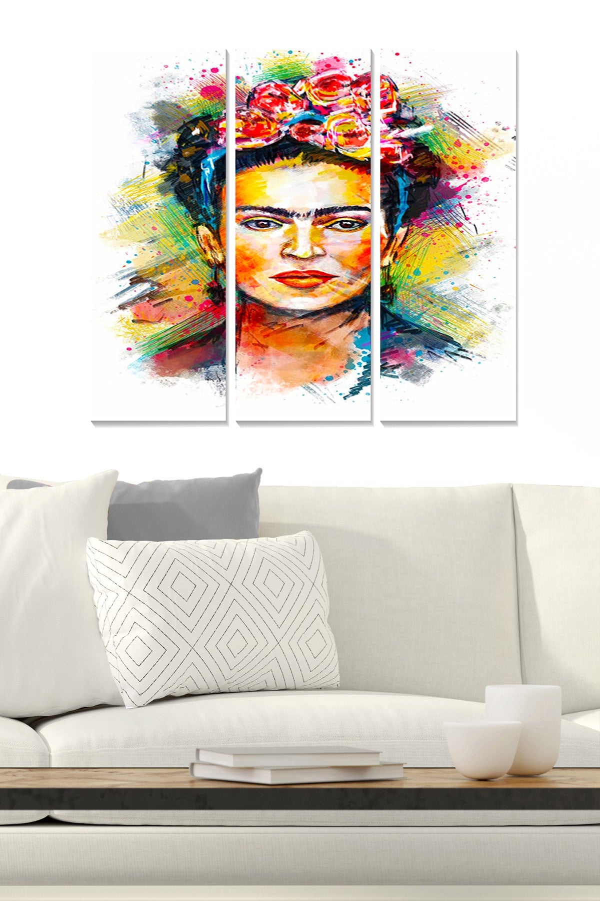 Quadro Decorativo em MDF Multicolor – Conjunto de 3 Peças, 100% MDF 3 mm, Total 70x50 cm (3× 20x50 cm)