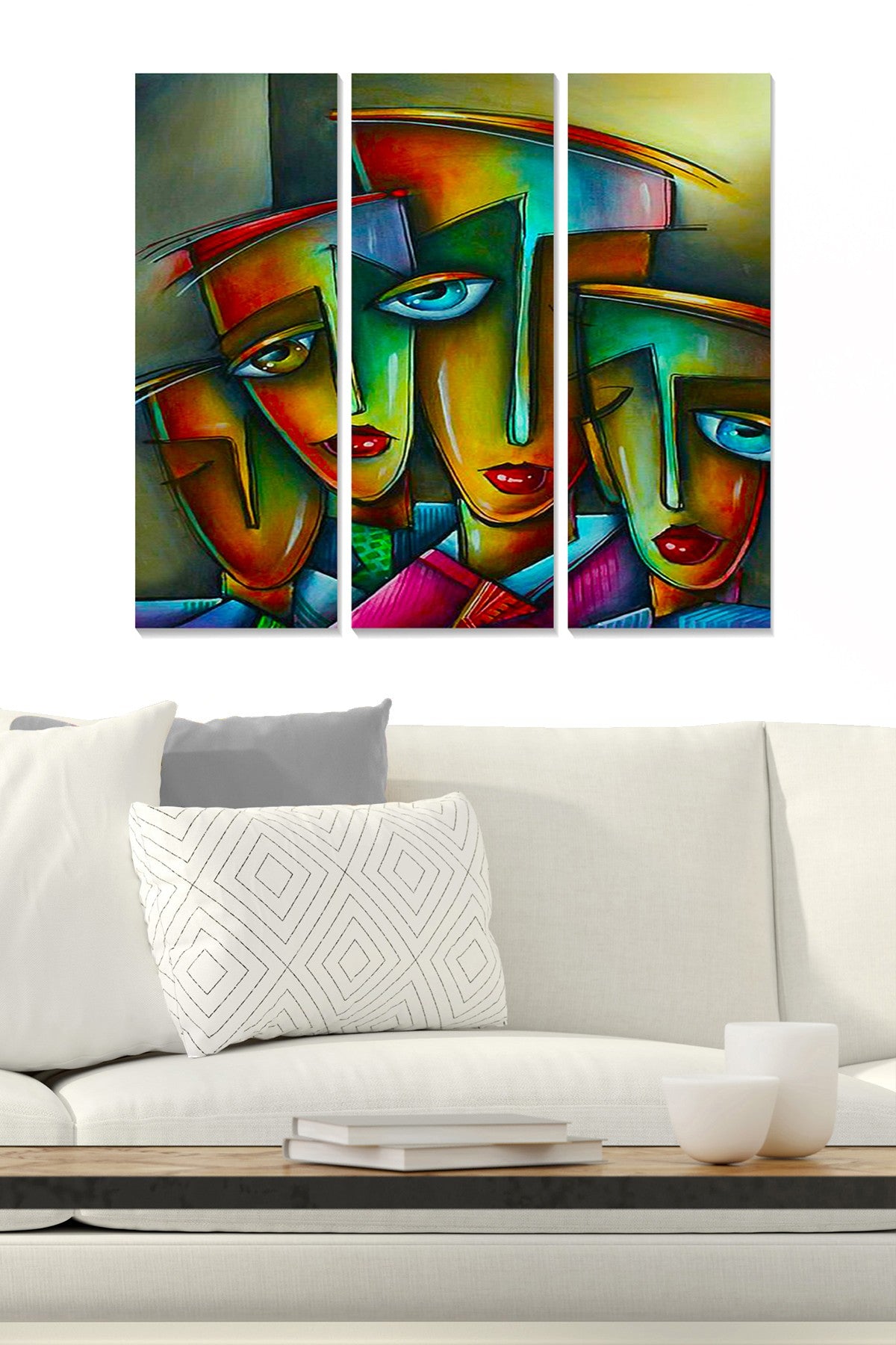 Quadro Decorativo em MDF Multicolor – Conjunto de 3 Peças, 70x50 cm, 3 mm