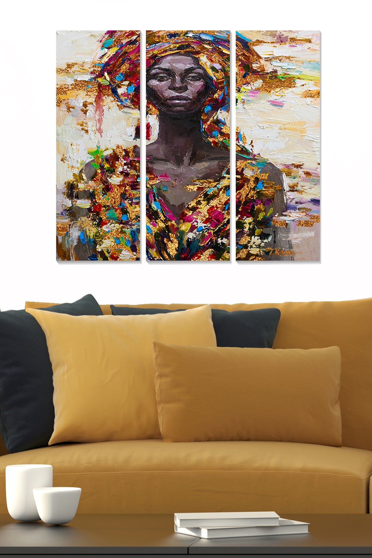 Quadro Decorativo em MDF 100% Multicolor (3 Peças) – Tamanho Total 70 x 50 cm