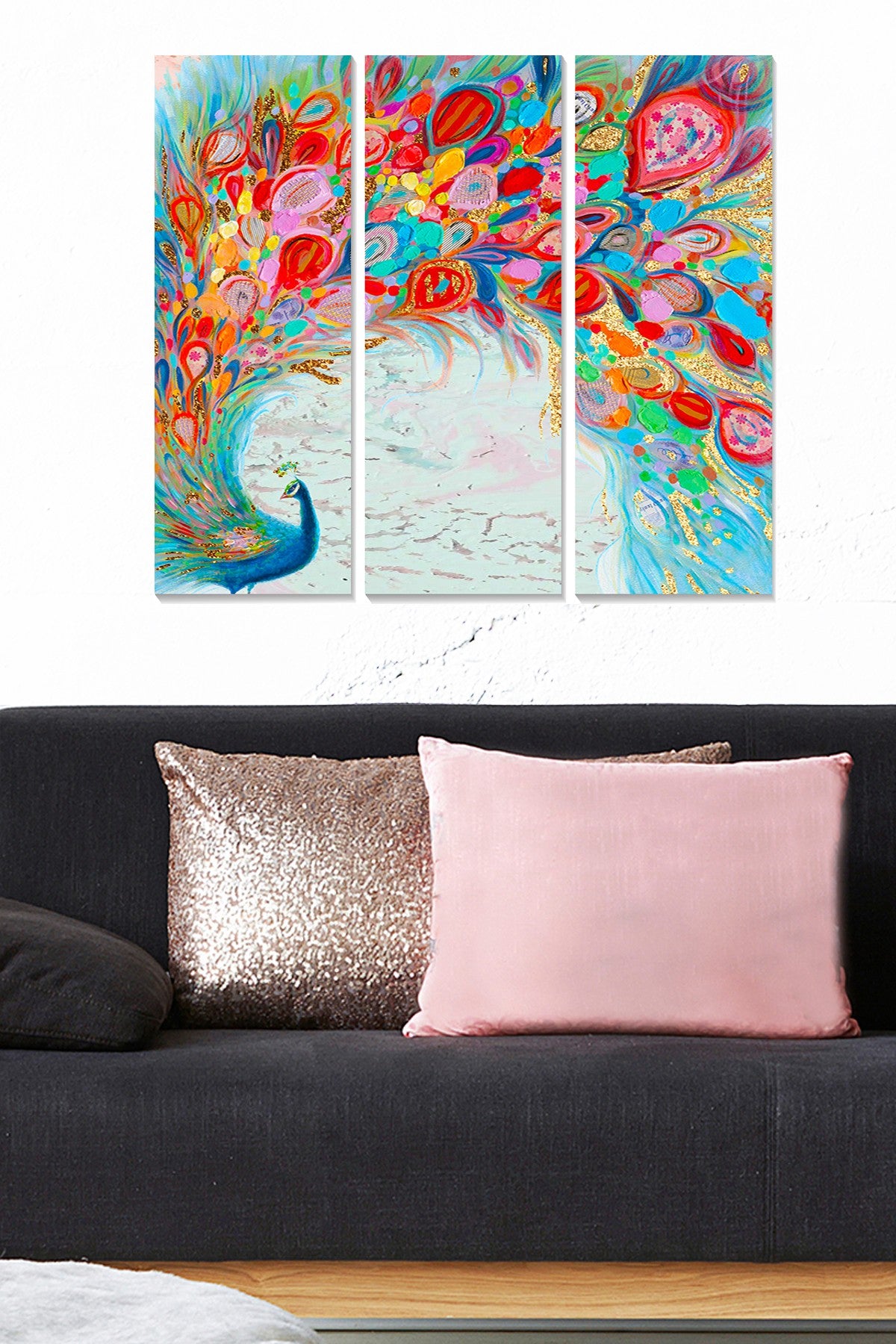 Quadro Decorativo em MDF Multicolor (3 Peças) 70x50 cm – Espessura 3 mm