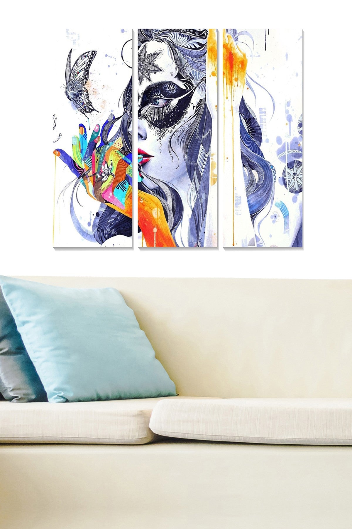 Tríptico Decorativo em MDF Multicolor – 70 x 50 cm (3 Peças, 3 mm)