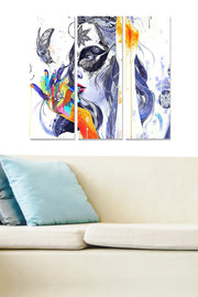 Tríptico Decorativo em MDF Multicolor – 70 x 50 cm (3 Peças, 3 mm)