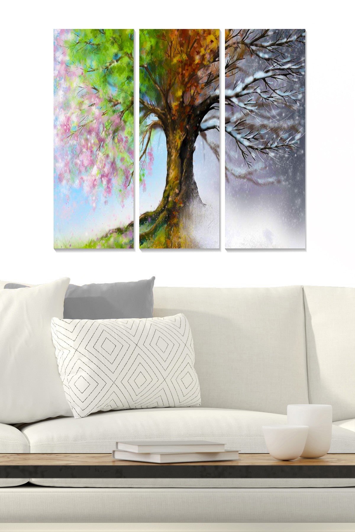 Conjunto de Quadros Decorativos em MDF Multicolor (3 Peças) – 100% MDF, 20x50 cm cada (Total 70x50 cm), 3 mm