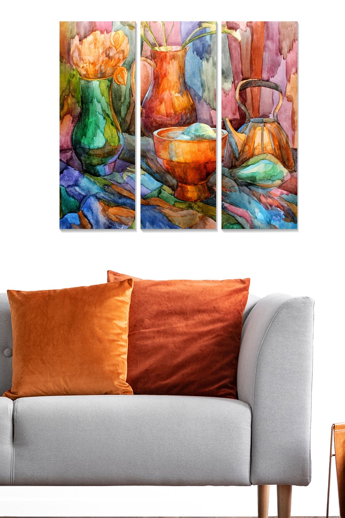 Quadro Decorativo em MDF Multicolorido – Conjunto 3 Peças (20x50 cm cada, total 70x50 cm, 3 mm)