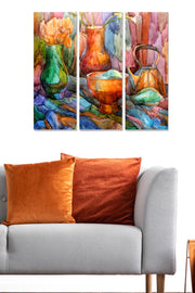 Quadro Decorativo em MDF Multicolorido – Conjunto 3 Peças (20x50 cm cada, total 70x50 cm, 3 mm)