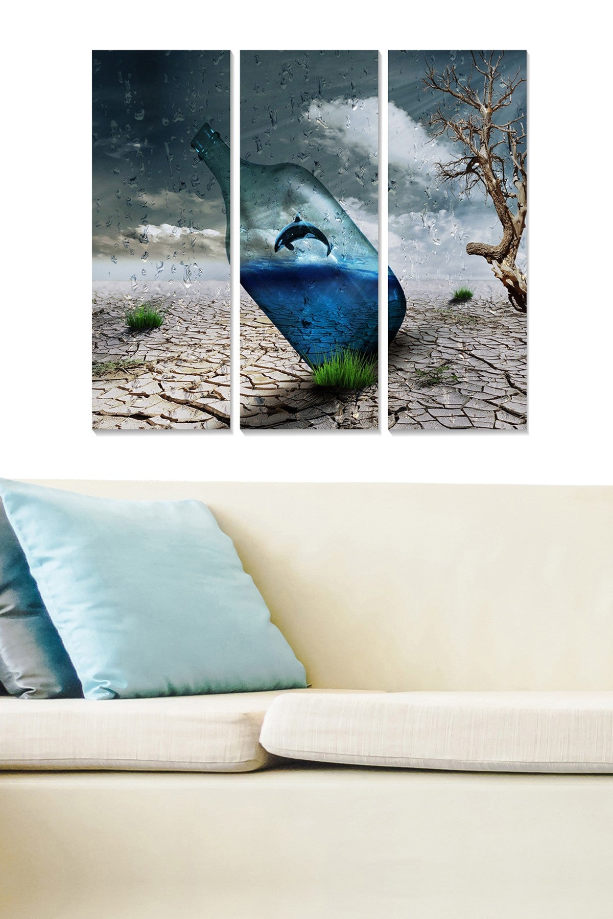 Quadro Decorativo em MDF Multicolor (3 Peças) – 20 x 50 cm cada, Total 70 x 50 cm, Espessura 3 mm