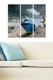 Quadro Decorativo em MDF Multicolor (3 Peças) – 20 x 50 cm cada, Total 70 x 50 cm, Espessura 3 mm