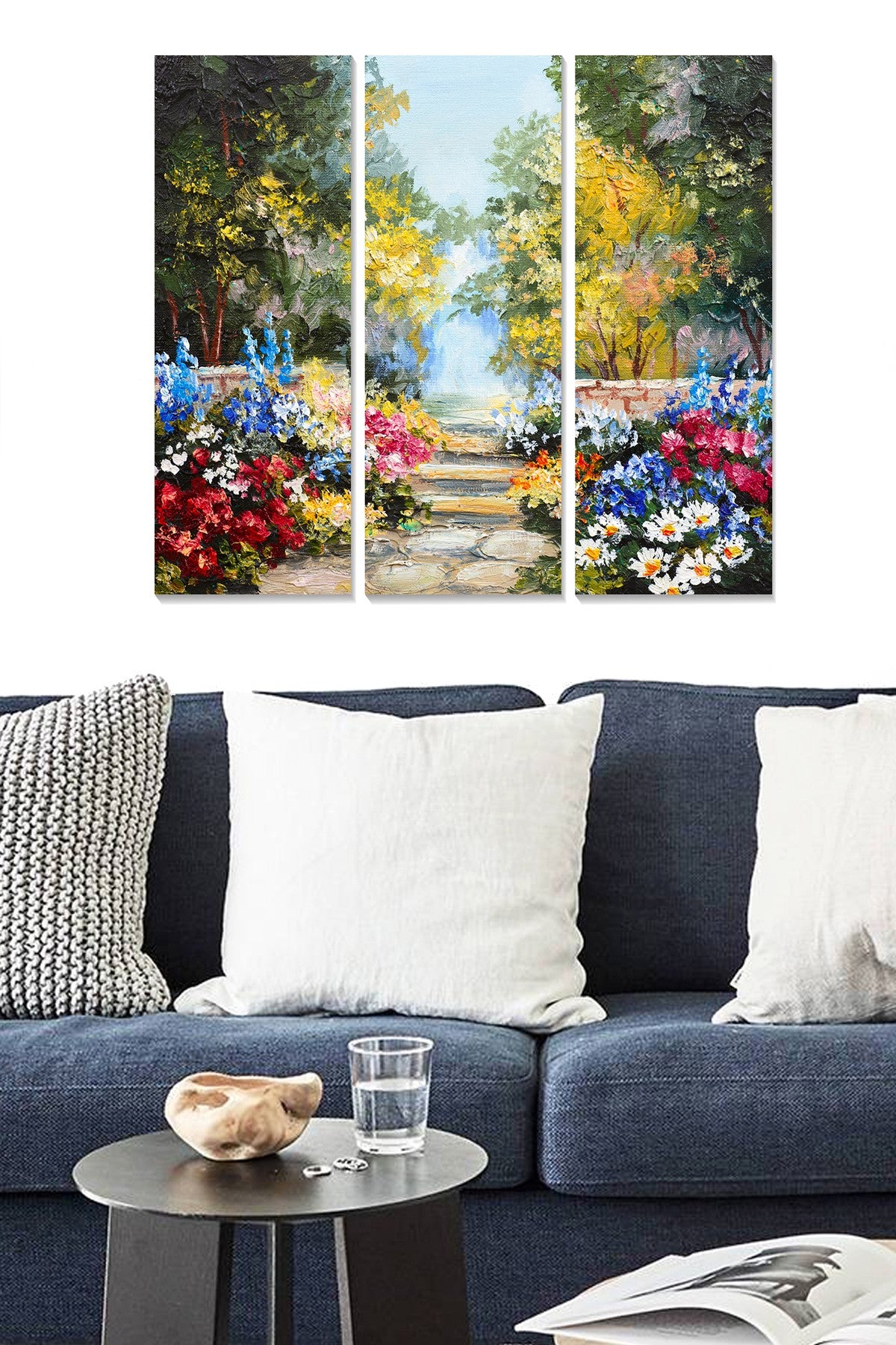 Quadro Decorativo em MDF (Conjunto de 3 Peças), Multicolor — 70x50 cm (3x 20x50) | MDF 3 mm