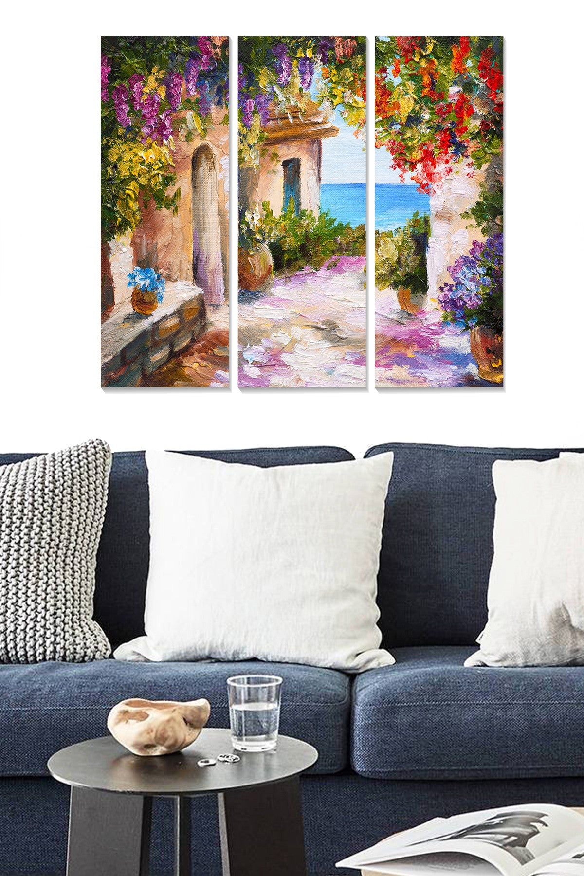 Conjunto de Quadros Decorativos em MDF (3 Peças) – Multicolor – 20x50 cm cada (70x50 cm total), MDF 3 mm