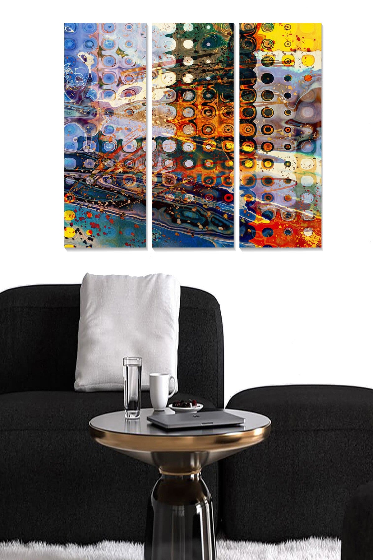 Quadro Decorativo Tripítico em MDF Multicolor – 70x50 cm (3x 20x50 cm), 3 mm