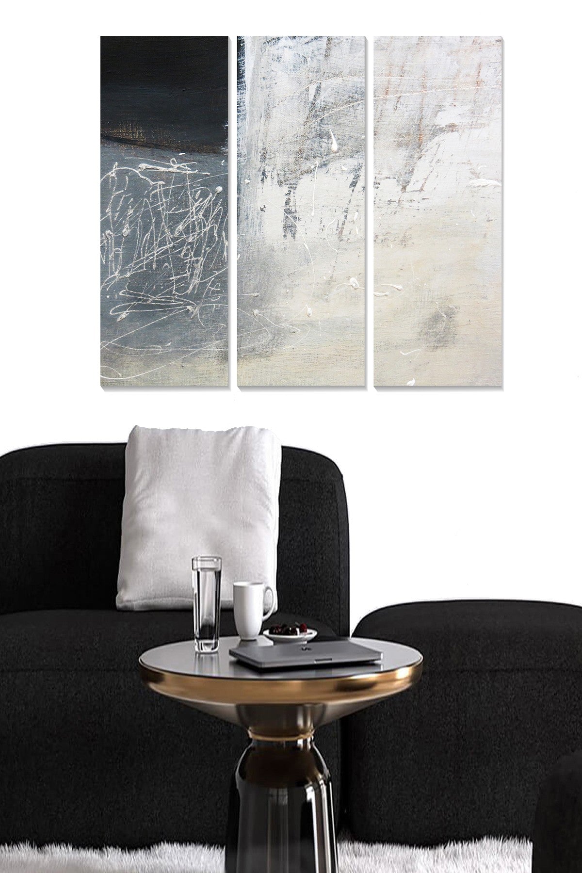 Conjunto de Quadros Decorativos MDF Multicolor (3 Peças) 20x50 cm cada, Tamanho Total 70x50 cm, 100% MDF 3 mm – MDF765653254