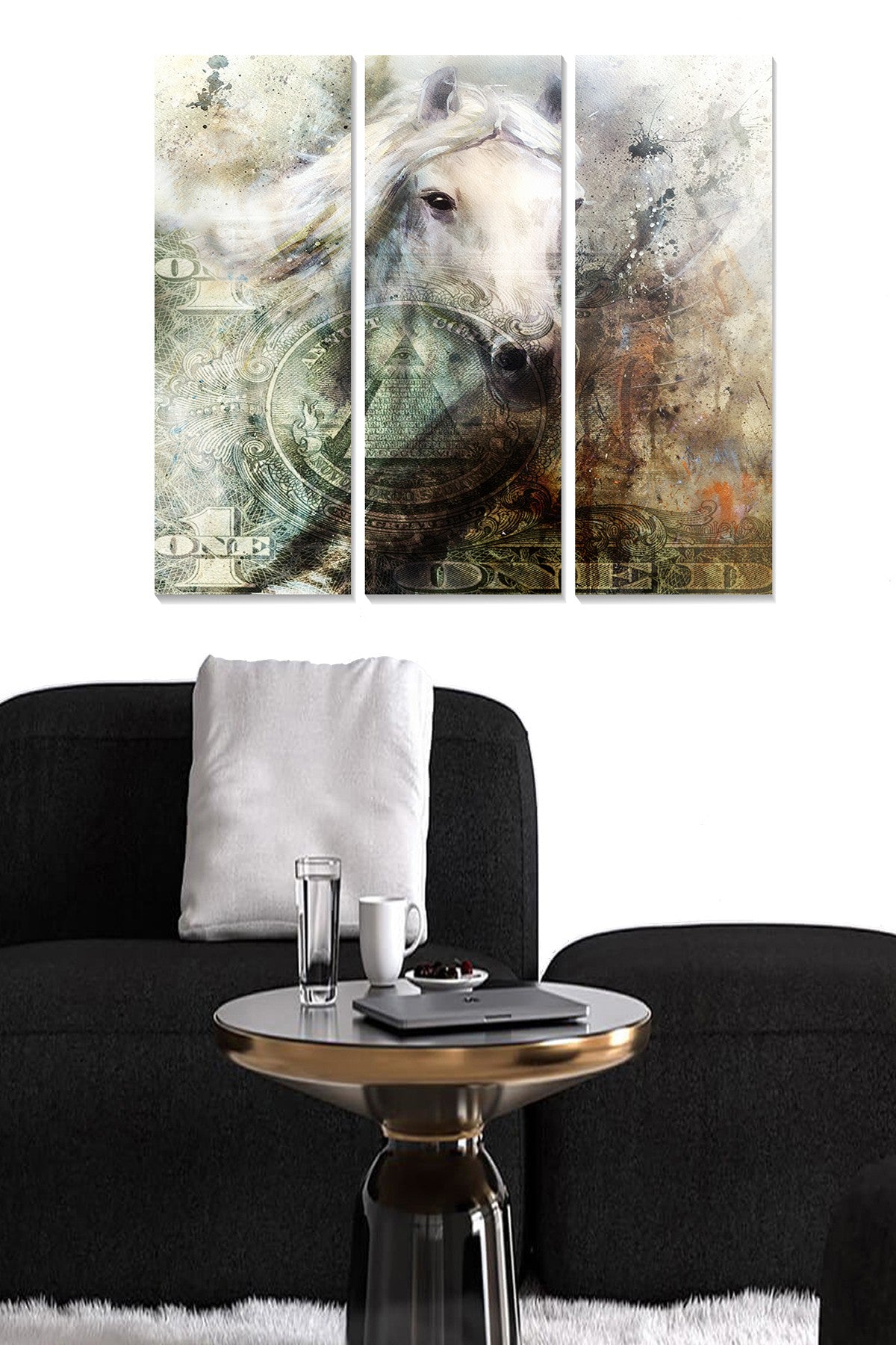 Quadro Decorativo MDF Multicolor (Conjunto 3 Peças) – 20x50 cm cada, Total 70x50 cm, Espessura 3 mm