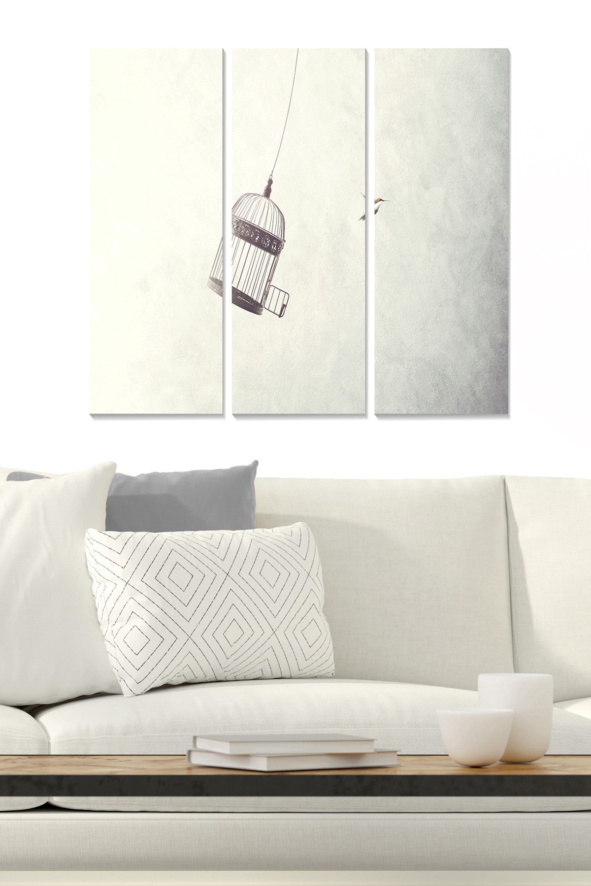 Quadro Decorativo em MDF Multicolor – Conjunto 3 Peças, 70 x 50 cm (cada 20 x 50), MDF 3 mm