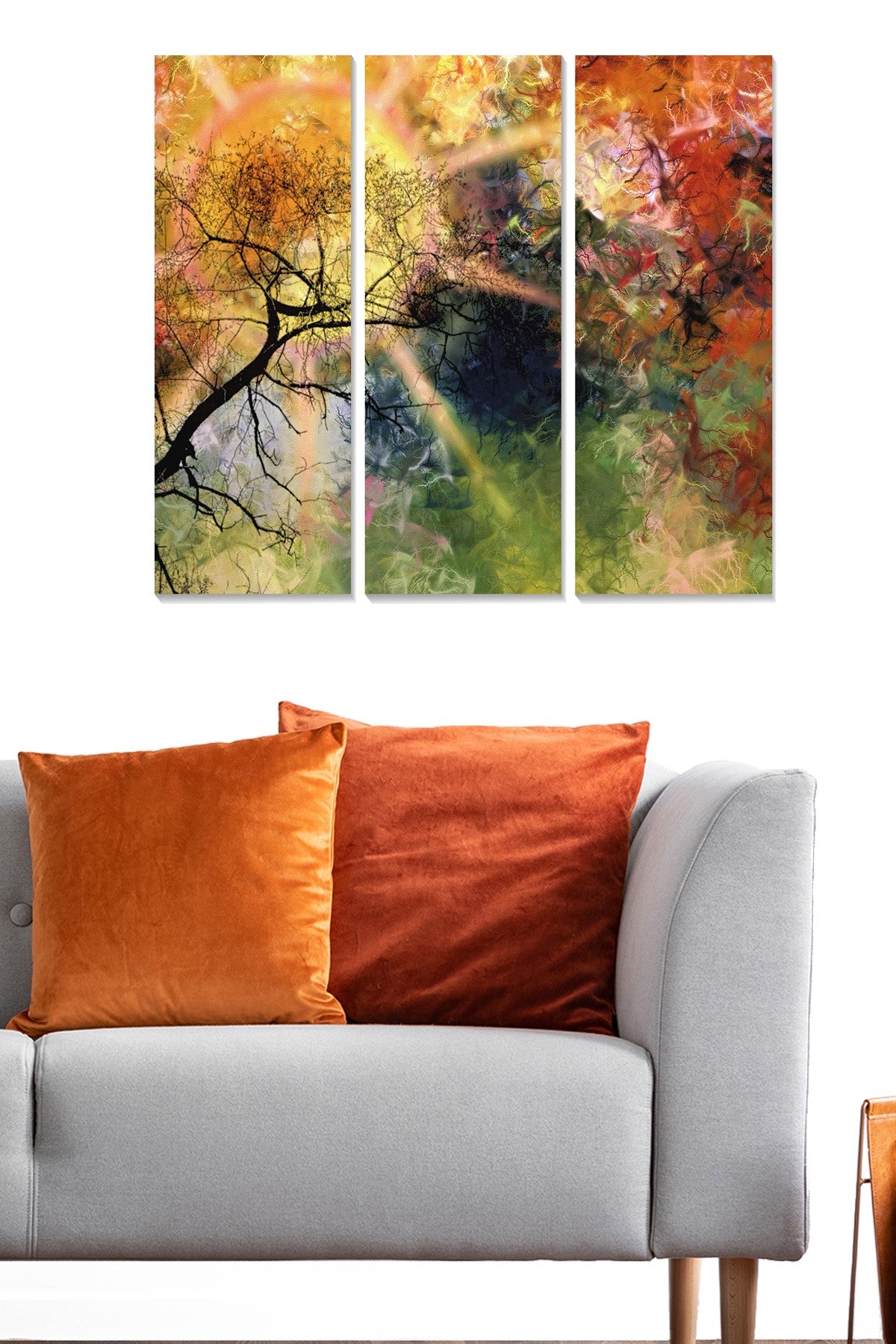 Quadro Decorativo em MDF Multicolor (Conjunto de 3 Peças) 70x50 cm – 20x50 cm cada, 3 mm de espessura – MDF772484