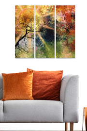 Quadro Decorativo em MDF Multicolor (Conjunto de 3 Peças) 70x50 cm – 20x50 cm cada, 3 mm de espessura – MDF772484